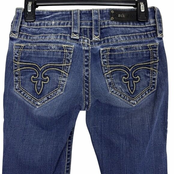 Rock Revival Janet Boot Cut Size 27 Medium Wash Denim Blue Jeans Womens 27x33.5 - Picture 4 of 15